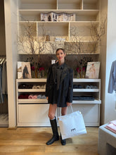 Load image into Gallery viewer, Sheep Wool Blend Grey Striped Shirt