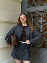 Load image into Gallery viewer, Gray Jacket + Skirt Suit