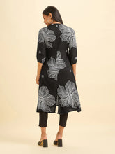 Load image into Gallery viewer, Black And White Viscose Printed Flared Kurti