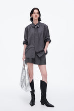 Load image into Gallery viewer, Sheep Wool Blend Grey Striped Shirt