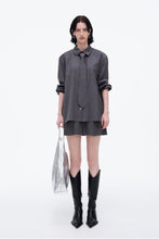 Load image into Gallery viewer, Sheep Wool Blend Grey Striped Shirt