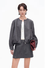 Load image into Gallery viewer, Gray Jacket + Skirt Suit