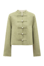Load image into Gallery viewer, Spring new tops Chinese ethnic style green coat jacket