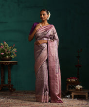 Load image into Gallery viewer, Old Lavender Pure Silk Kanjivarm Saree With All Over Antique Zari Braocade Weave