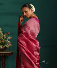 Load image into Gallery viewer, Rust And Gold Pure Kanjivaram Saree With Zari Brocade Weave