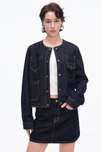 Load image into Gallery viewer, Vintage Contrast Line Pocket Denim Jacket
