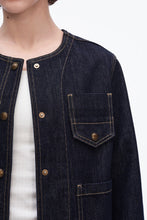 Load image into Gallery viewer, Vintage Contrast Line Pocket Denim Jacket
