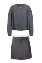 Load image into Gallery viewer, Gray Jacket + Skirt Suit
