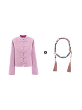 Load image into Gallery viewer, Pink wool Chinese style jacket spring wear
