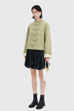 Load image into Gallery viewer, Spring new tops Chinese ethnic style green coat jacket
