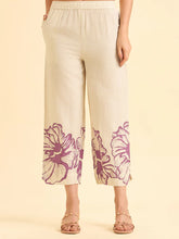 Load image into Gallery viewer, Ivory And Pink Cotton Flax Printed Kurti With Embroidery
